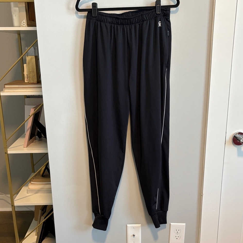 Good American Performance Women's Black Joggers with White Piping